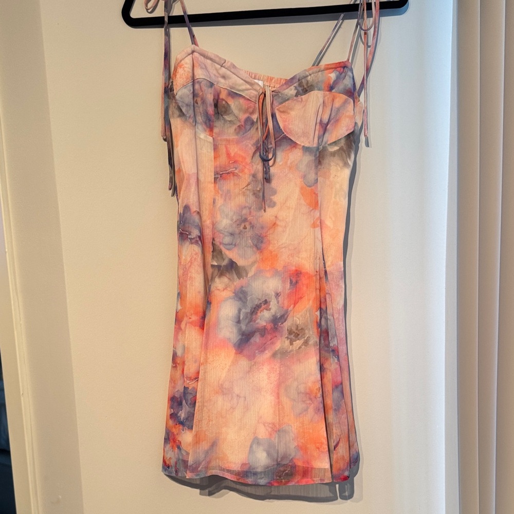 Floral Mini Dress in Pink and Purple